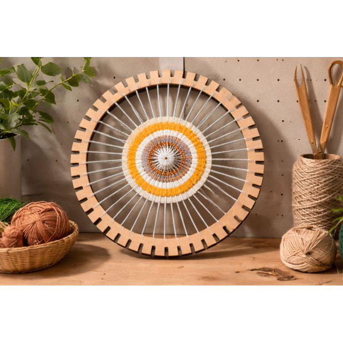 Round weaving loom 10 inch digital file laser cut plywood