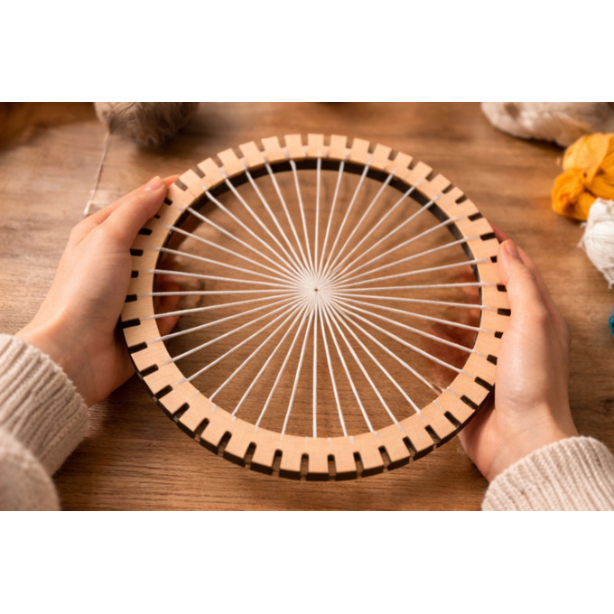 Round weaving loom 10 inch digital file laser cut plywood