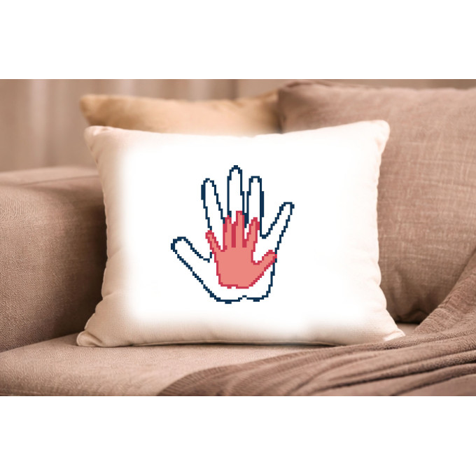 Handprint cross stitch pattern digital download hand 