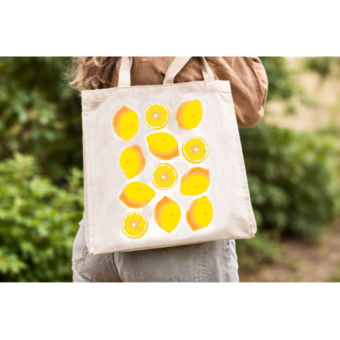 Cross stitch lemons embroidery pattern, yellow citrus