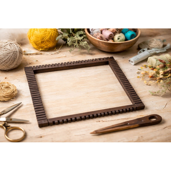 Weaving loom square 4 side small digital download file fiber art 