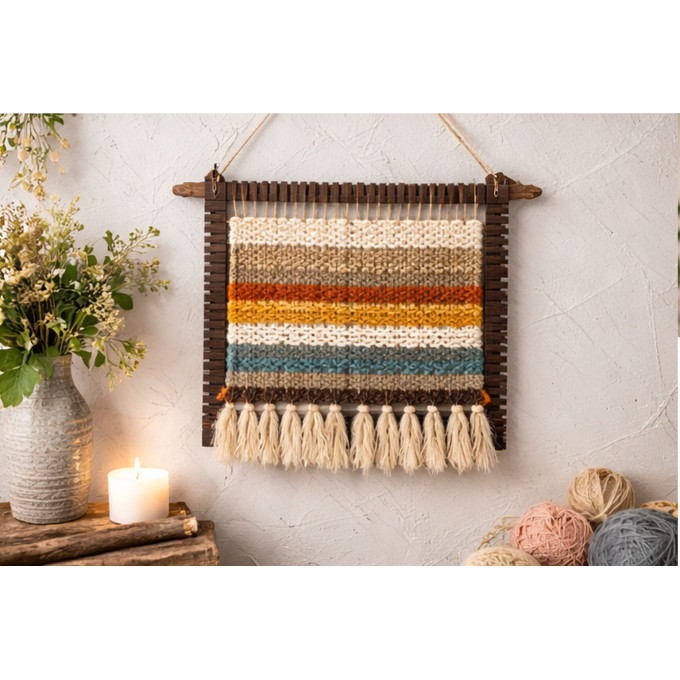 Weaving loom square 4 side small digital download file fiber art 